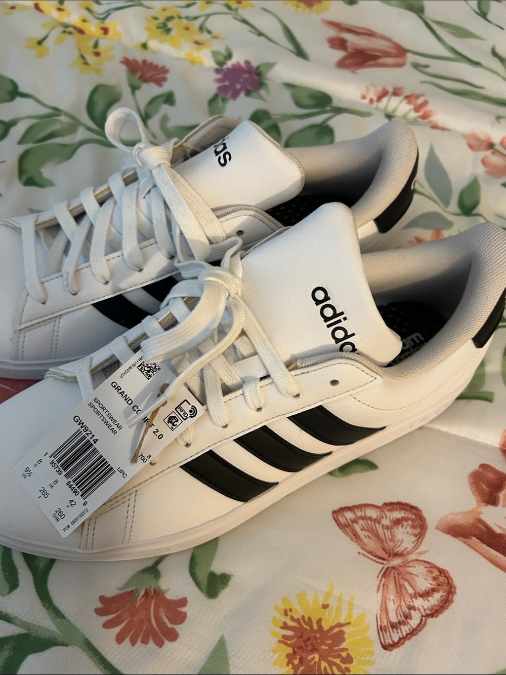 adidas White and Black womens Classic Court Sneakers